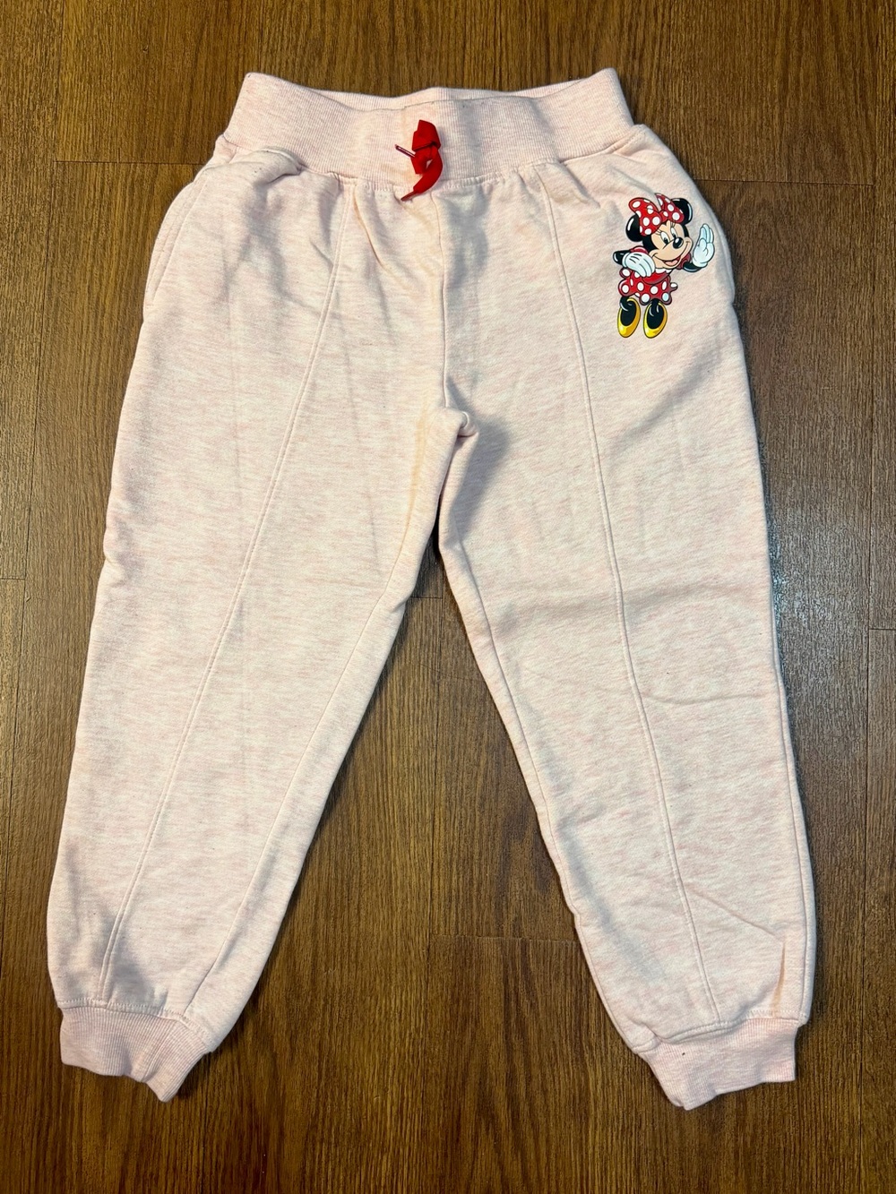 Disney Pink Minnie Mouse Girls' Joggers with Red Drawstring